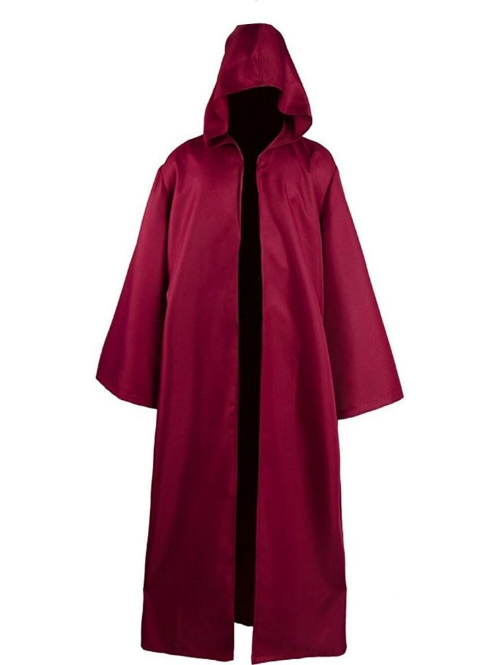 Men's Burgundy Classic Medieval Cosplay Capes Hooded Cloak Halloween Costume